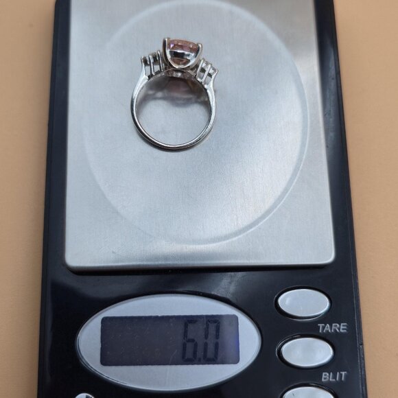 Size 8 Sterling Silver Brilliant Pink Cubic Zirconia Gem Band Ring A5333 - Picture 9 of 9